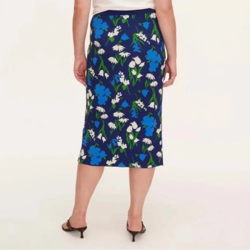 kate spade Navy Floral Midi Skirt